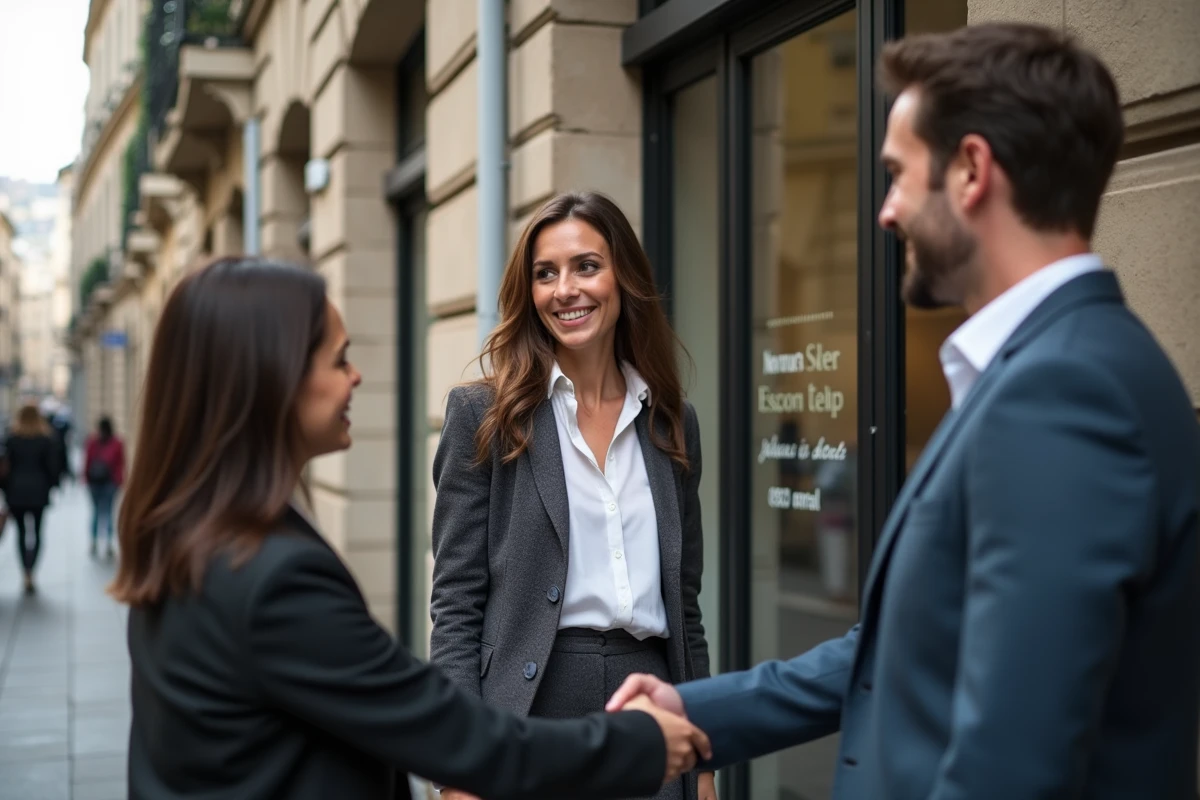 Agent immobilier serrant la main d