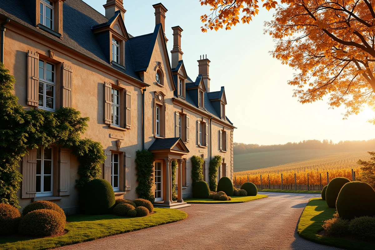 Façade d'un château viticole du 18e siècle à Bordeaux mis en vente pour un projet oenotouristique ambitieux