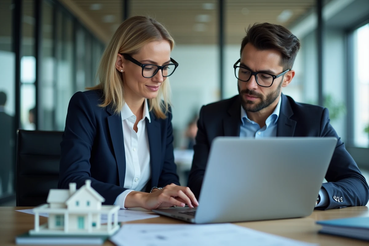 Femme consultant un conseiller bancaire pour optimiser son budget immobilier grâce au prêt 1% logement
