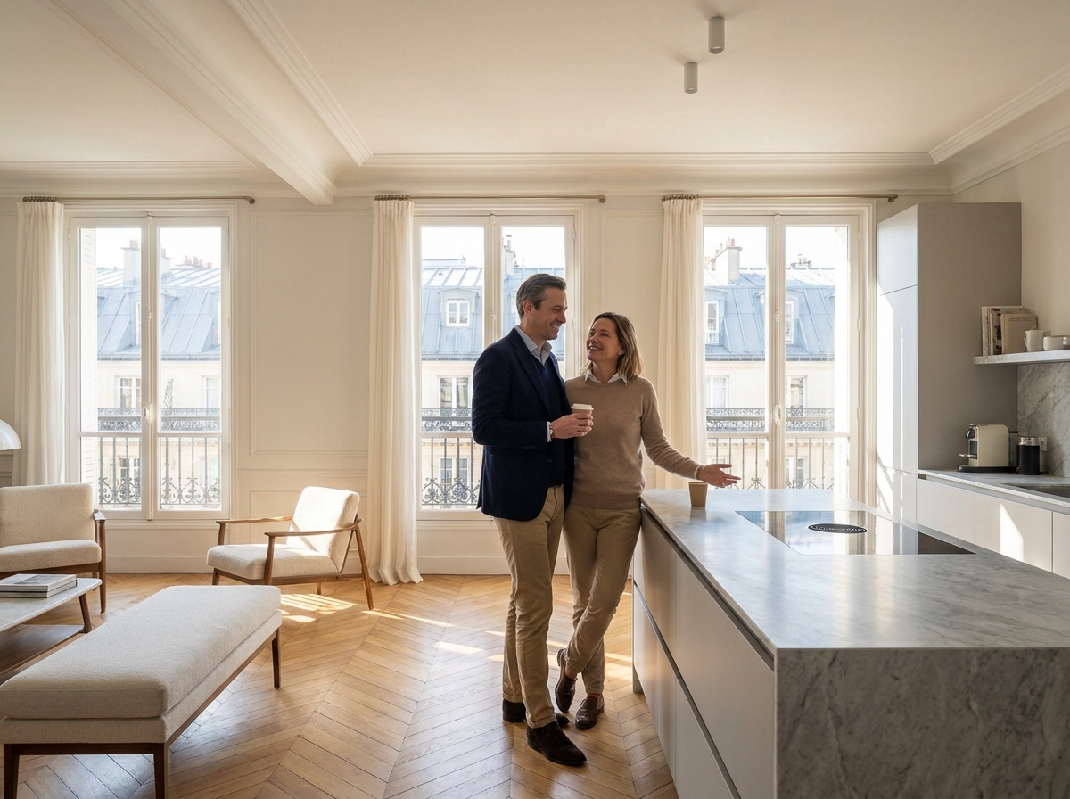 Couple professionnel dans un appartement haut de gamme