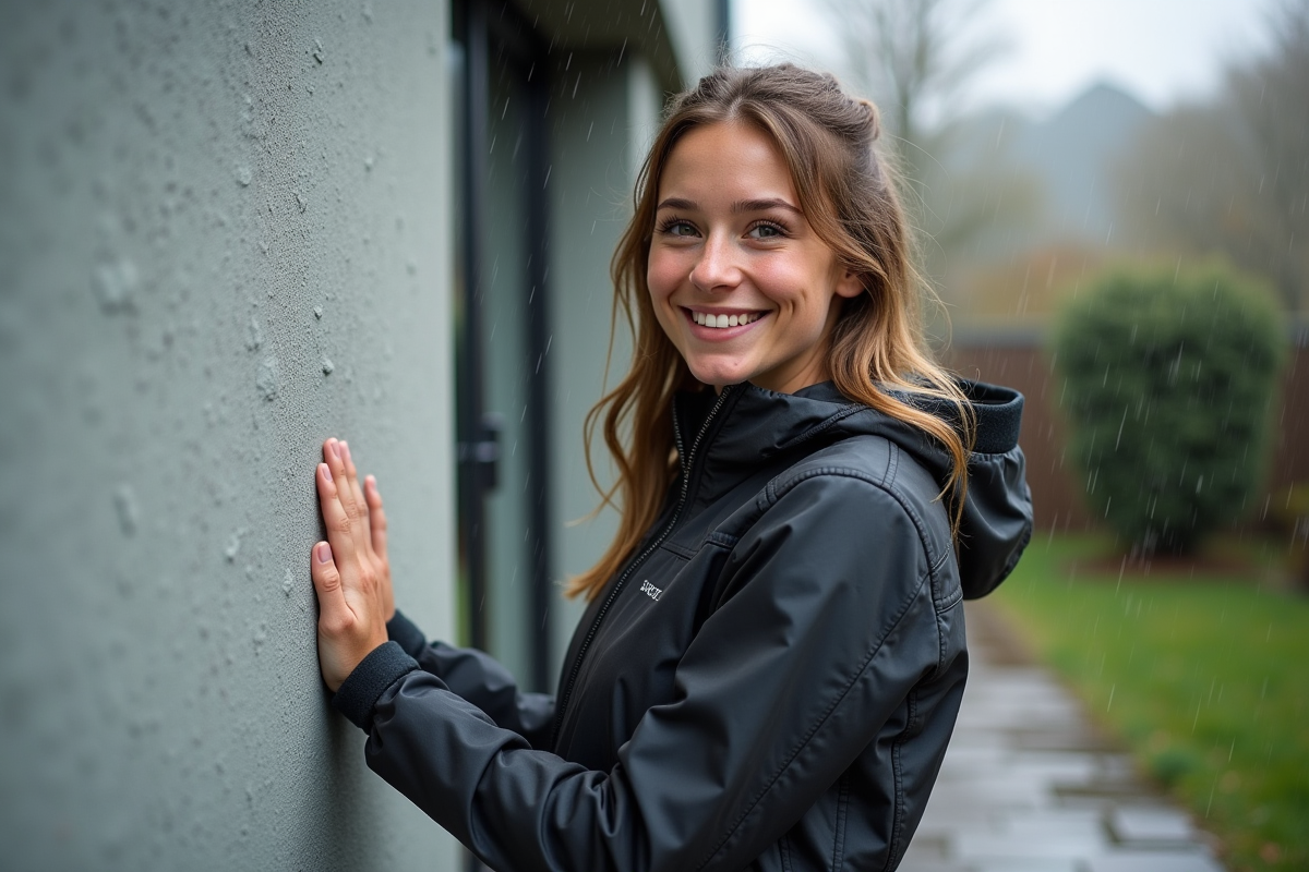 Jeune femme souriante près d