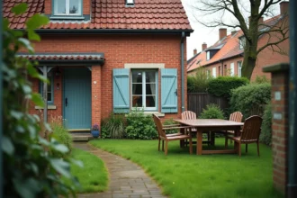 Maison en brique rouge avec jardin à louer dans le Nord pour une colocation familiale